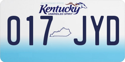 KY license plate 017JYD