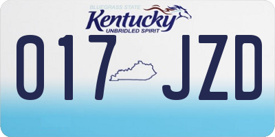 KY license plate 017JZD