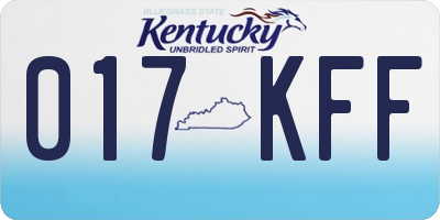 KY license plate 017KFF