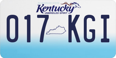 KY license plate 017KGI