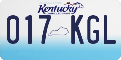 KY license plate 017KGL