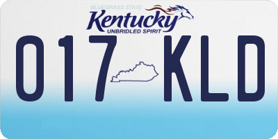 KY license plate 017KLD