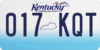 KY license plate 017KQT