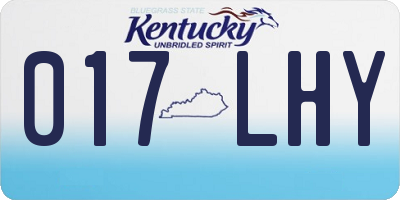 KY license plate 017LHY