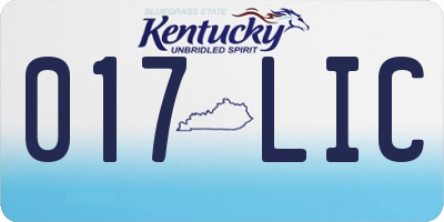 KY license plate 017LIC