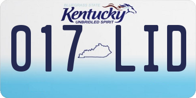 KY license plate 017LID