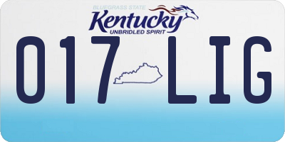 KY license plate 017LIG