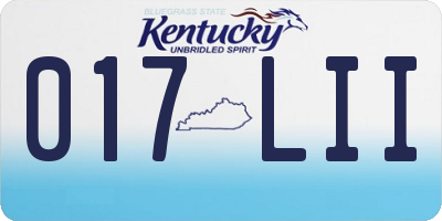KY license plate 017LII