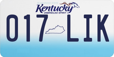 KY license plate 017LIK