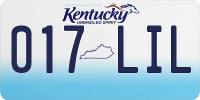 KY license plate 017LIL
