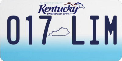 KY license plate 017LIM