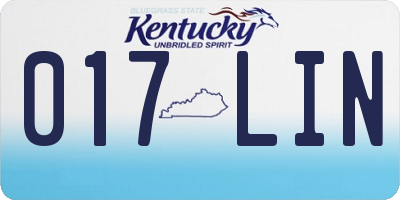 KY license plate 017LIN