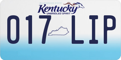KY license plate 017LIP