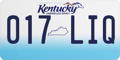 KY license plate 017LIQ