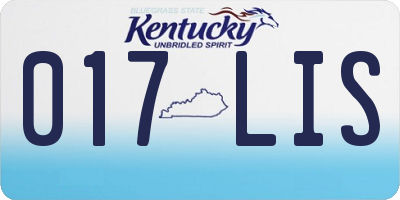 KY license plate 017LIS