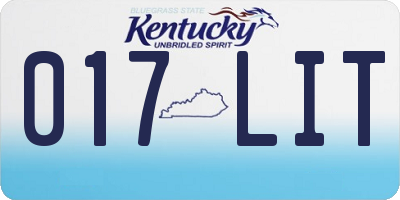 KY license plate 017LIT