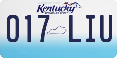 KY license plate 017LIU