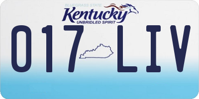 KY license plate 017LIV