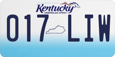 KY license plate 017LIW