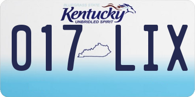 KY license plate 017LIX