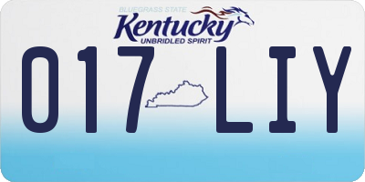 KY license plate 017LIY