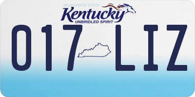 KY license plate 017LIZ