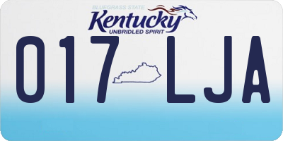 KY license plate 017LJA