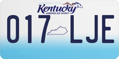 KY license plate 017LJE