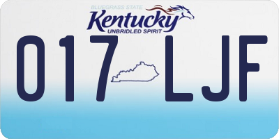 KY license plate 017LJF