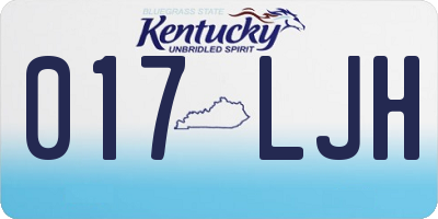 KY license plate 017LJH