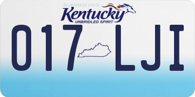 KY license plate 017LJI