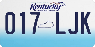 KY license plate 017LJK