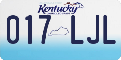 KY license plate 017LJL