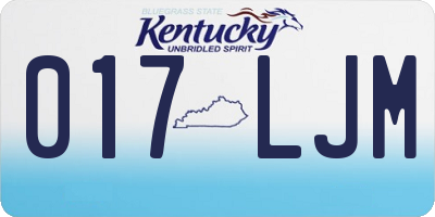 KY license plate 017LJM