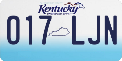 KY license plate 017LJN