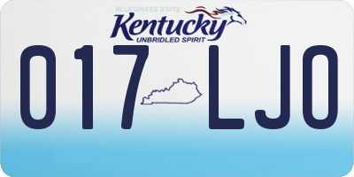 KY license plate 017LJO