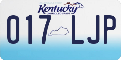 KY license plate 017LJP