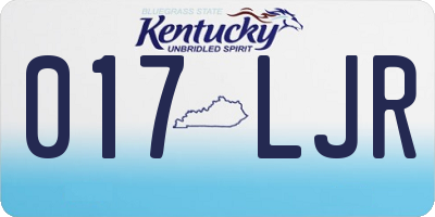 KY license plate 017LJR