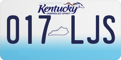 KY license plate 017LJS