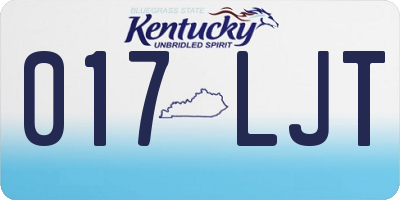 KY license plate 017LJT