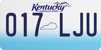 KY license plate 017LJU