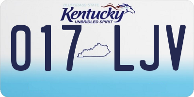 KY license plate 017LJV