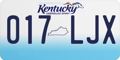 KY license plate 017LJX