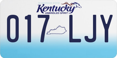 KY license plate 017LJY