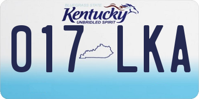 KY license plate 017LKA