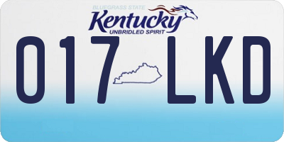 KY license plate 017LKD