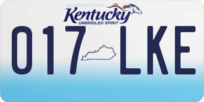 KY license plate 017LKE
