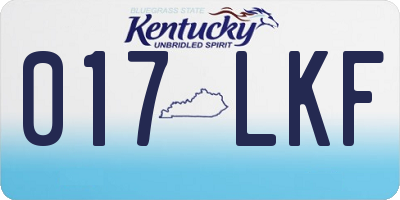 KY license plate 017LKF