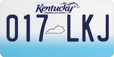 KY license plate 017LKJ