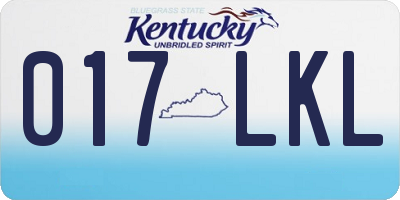 KY license plate 017LKL